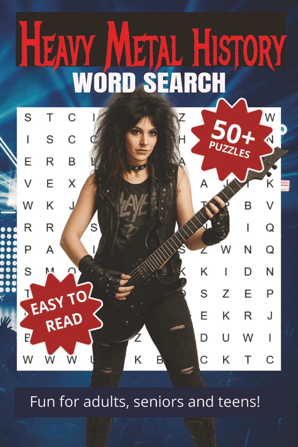 Heavy Metal History Word Search Puzzle Book: Word Searches with Easy to Read Print about Metal Groups, Rock Music, Garage Metal, and More | 6x9, 110... Gifts, Vacations, Holidays and Free Times