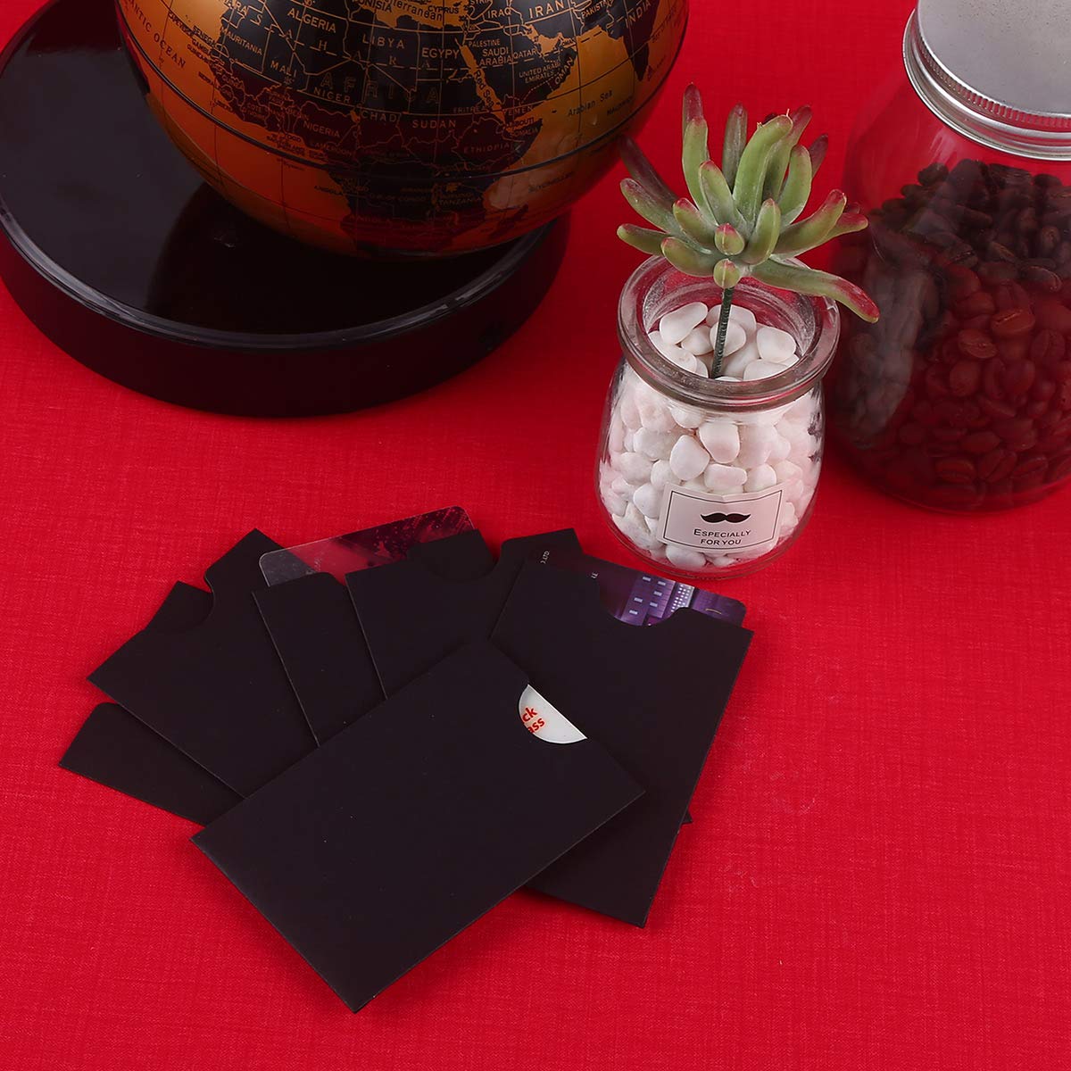 Buste in carta kraft nera, 6 x 8,9 cm, 45,4 kg, porta biglietti da visita, porta carte di credito, porta carte regalo, 100 pezzi