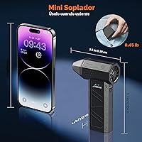 Vista 7 de Plumero de aire comprimido – Plumero de aire eléctrico con motor sin escobillas – Ventilador de aire inalámbrico ajustable de 3 engranajes – Plumero