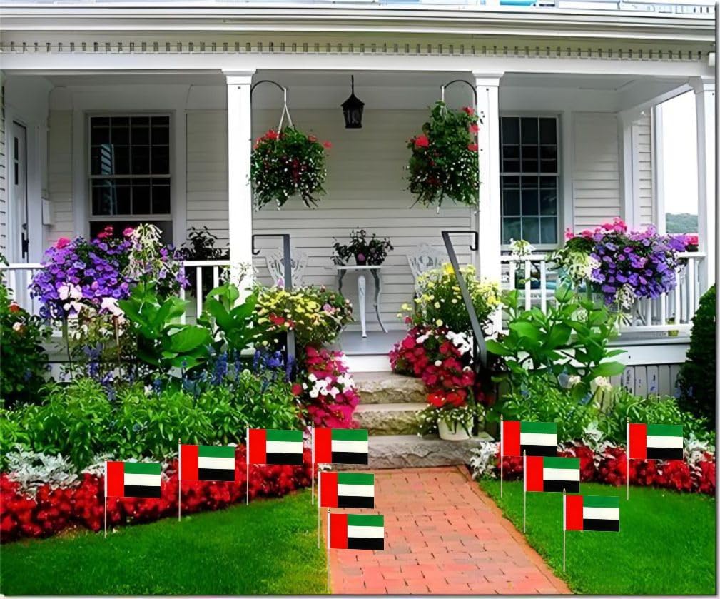 20 Pack The United Arab Emirates Flags Emirati Stick Flag Small Mini Handheld Flags with 12.6inch Wooden Poles for National Day,World Cup,Sports Events, Party Decorations (5×8 Inches) - Image 7