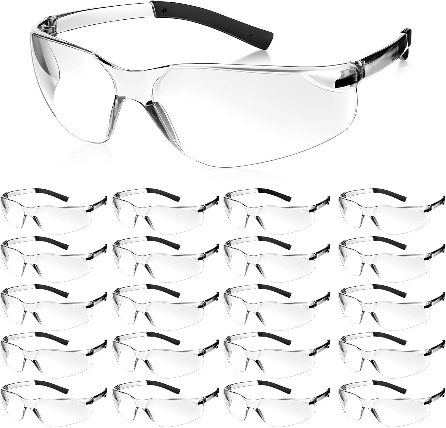 Queekay 20 Pcs Safety Glasses UV Scratch Resistant Eyewear