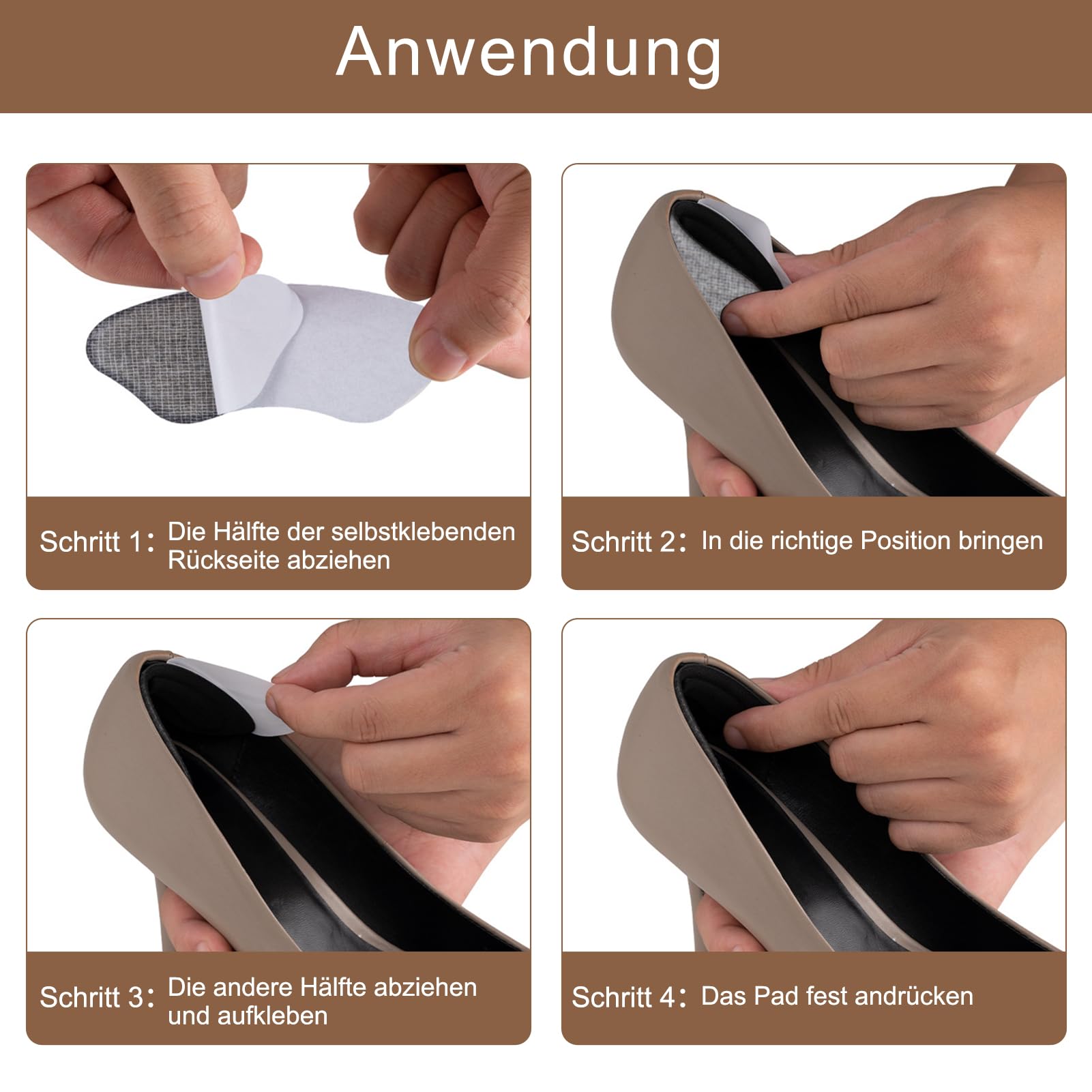Taloneras, Protectores de Talón para Zapatos, Taloneras con Insertos de Esponja, Protectores de Talón Recortables para Tacones Altos y Calzado Casual