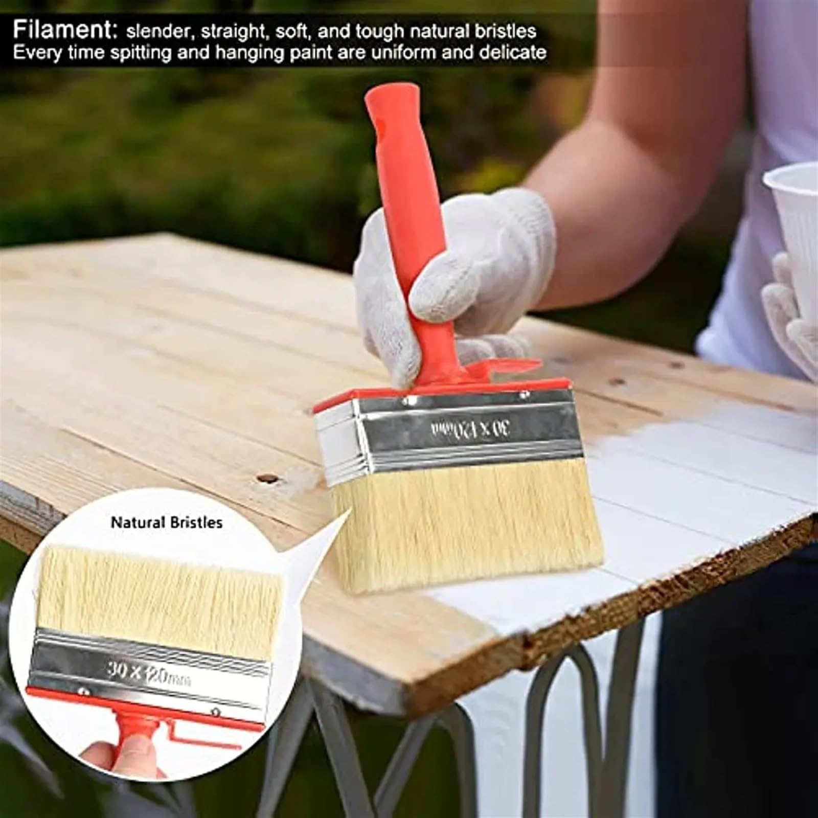 Pinceau Professionnel, Outil de brossage de Mur de décoration de Cheveux Longs de revêtement en Plastique Industriel Facile à Nettoyer(150mm,1pc)