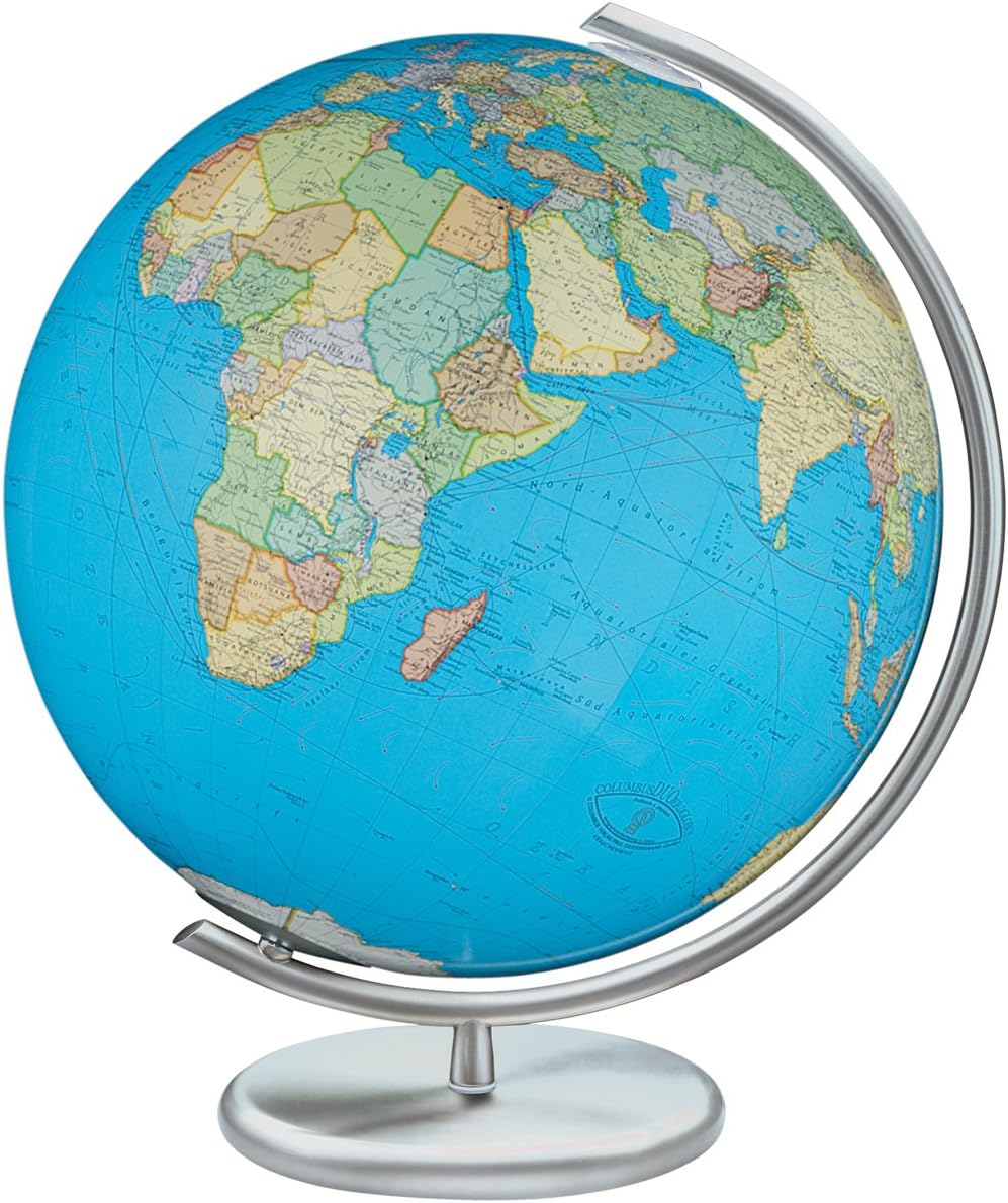 Columbus Kiel 16 Inch Illuminated Glass Desktop Globe