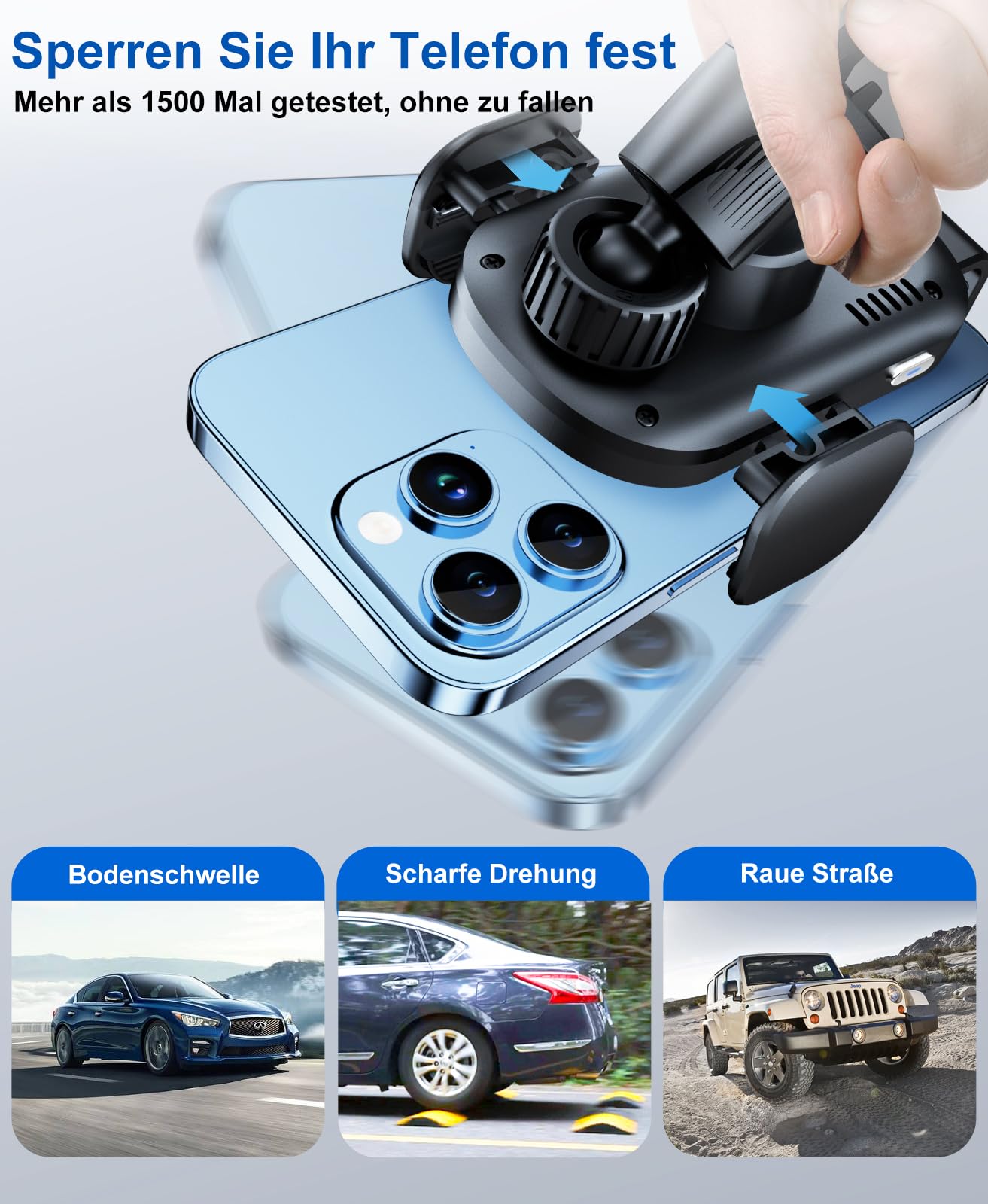 Beeasy 15W Fast Wireless Charger Auto - Handyhalterung Auto Mit Ladefunktion - Automatischer Induktives Qi Ladestation Kfz - Handy Halterung Auto Ladegerät Lüftung für iPhone Samsung Huawei LG usw