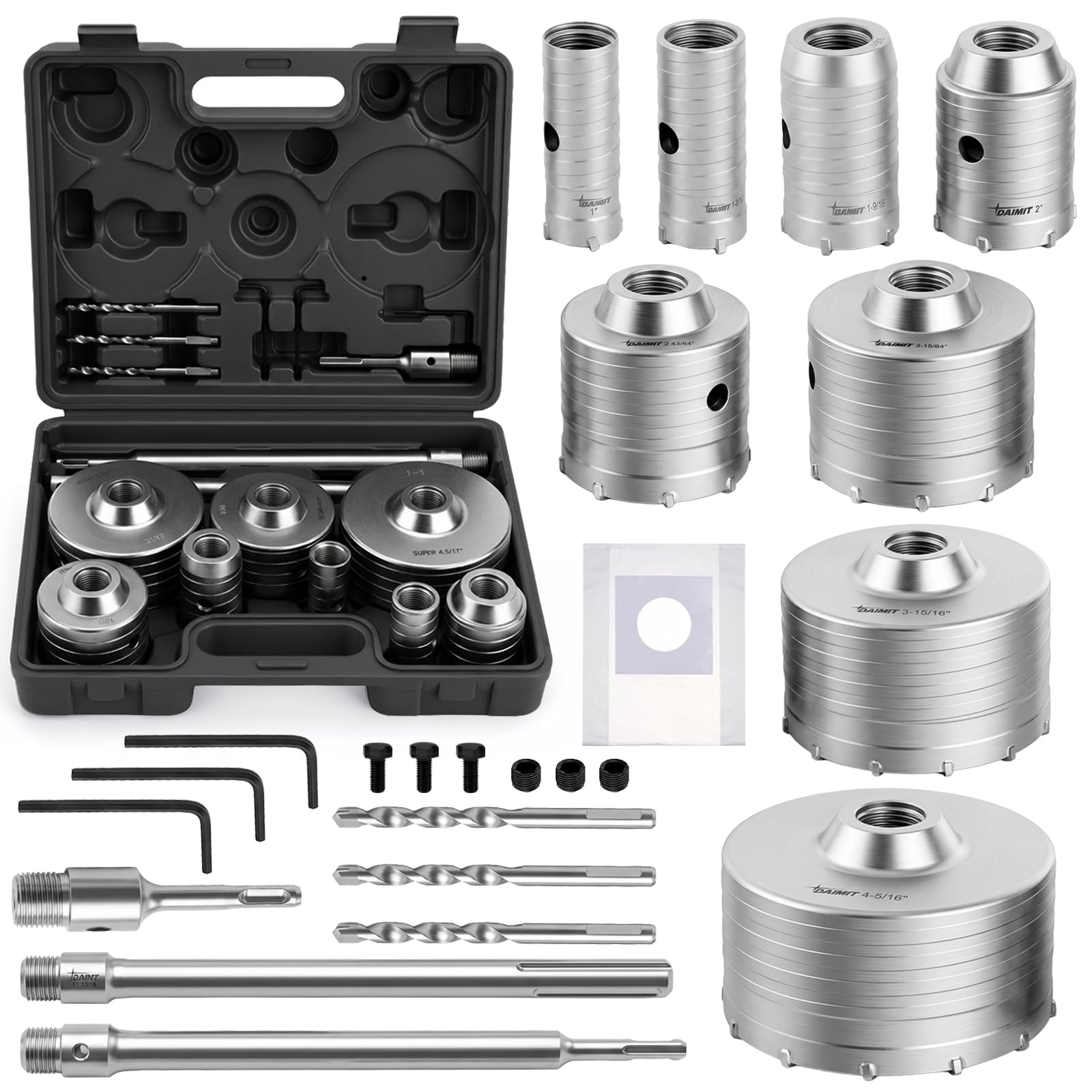 Photo 1 of DAIMIT Concrete Hole Saw Kit (8-Piece)