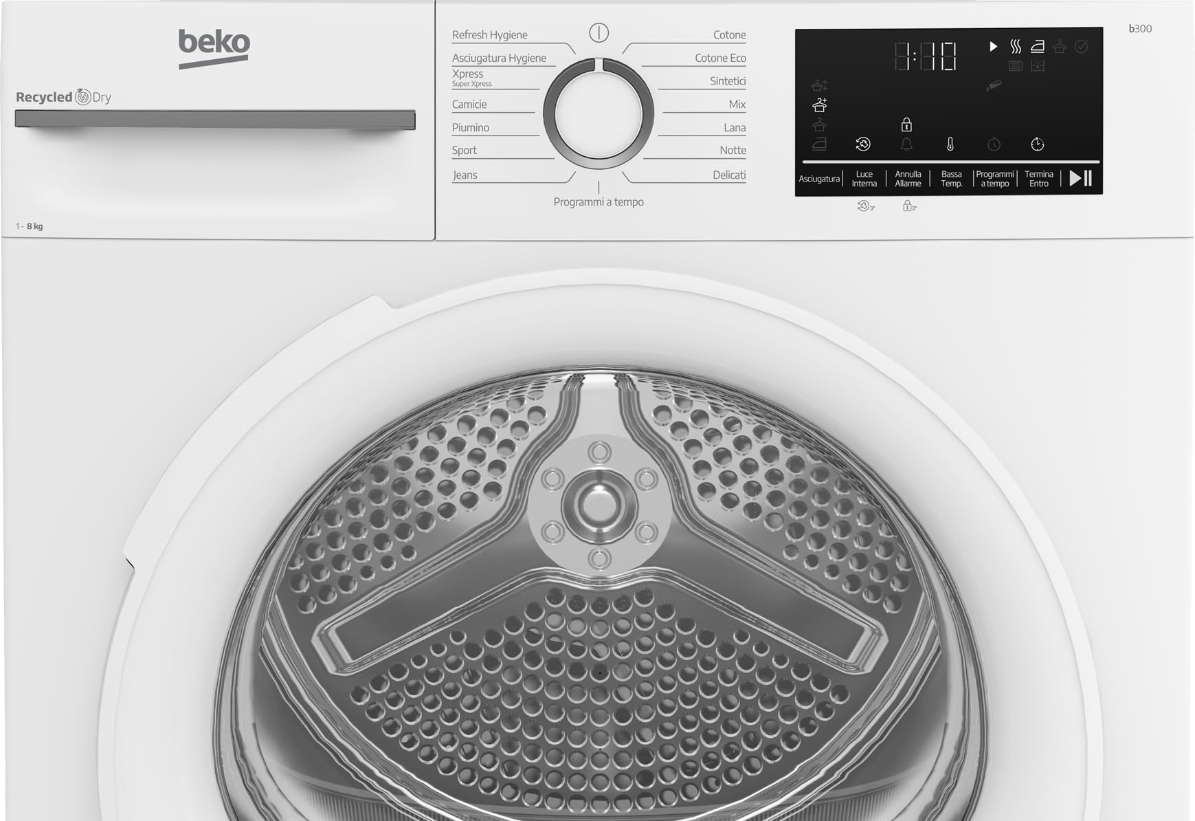 Beko BMT481WI_IT 8kg, Classe C, Linea Estetica NX, motore inverter, Display Touch