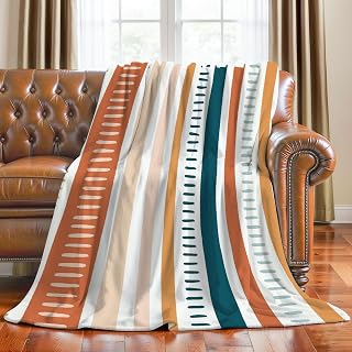 Soft Flannel Fleece Throw Blanket for Couch Hand Drawn Whimsical Textured Organic Vertical Lines Stripes Seamless Throw Blanket Gifts for Girls Women Men Room Home Dorm Decor Washable 50x80 Inches