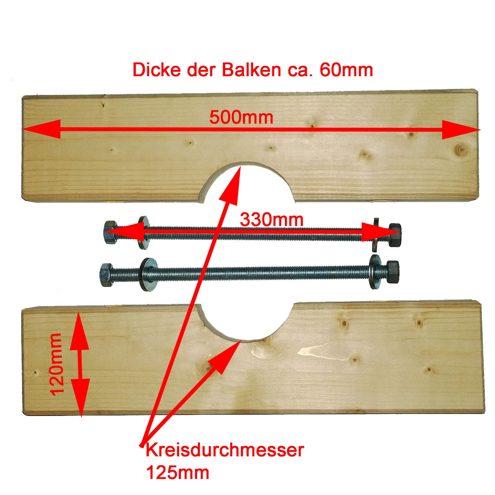 Kiespumpe 108mm mit Holzzange DN 115/125 -Made_in_Germany- zum Brunnenbau für Schlagbrunnen mit Erdbohrer oder Kiespumpe für Schwengelpumpe und Gartenbrunnen mit Brunnenbohrer
