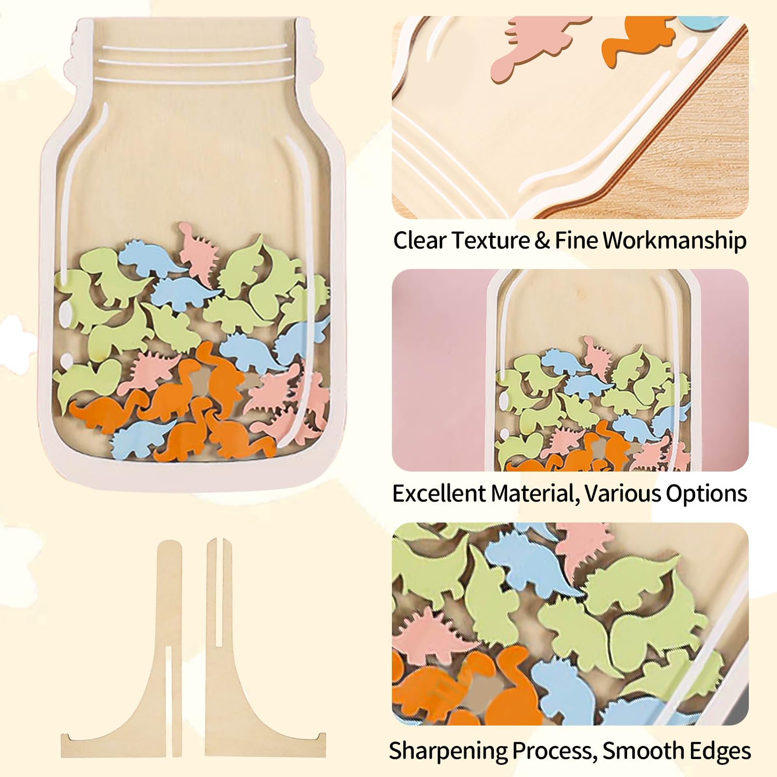 Barattolo premi per bambini Barattolo premi in legno Barattoli premi e gettoni Grafici premi per il comportamento dei bambini Barattolo dinosauro Strumento di formazione per un buon comportamento