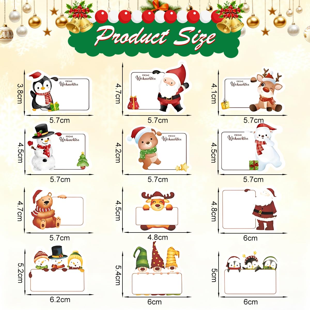 40 LUXURY CHRISTMAS GIFT TAGS TRADITIONAL MODERN CONTEMPORARY PRESENTS CUTE - Foto 5