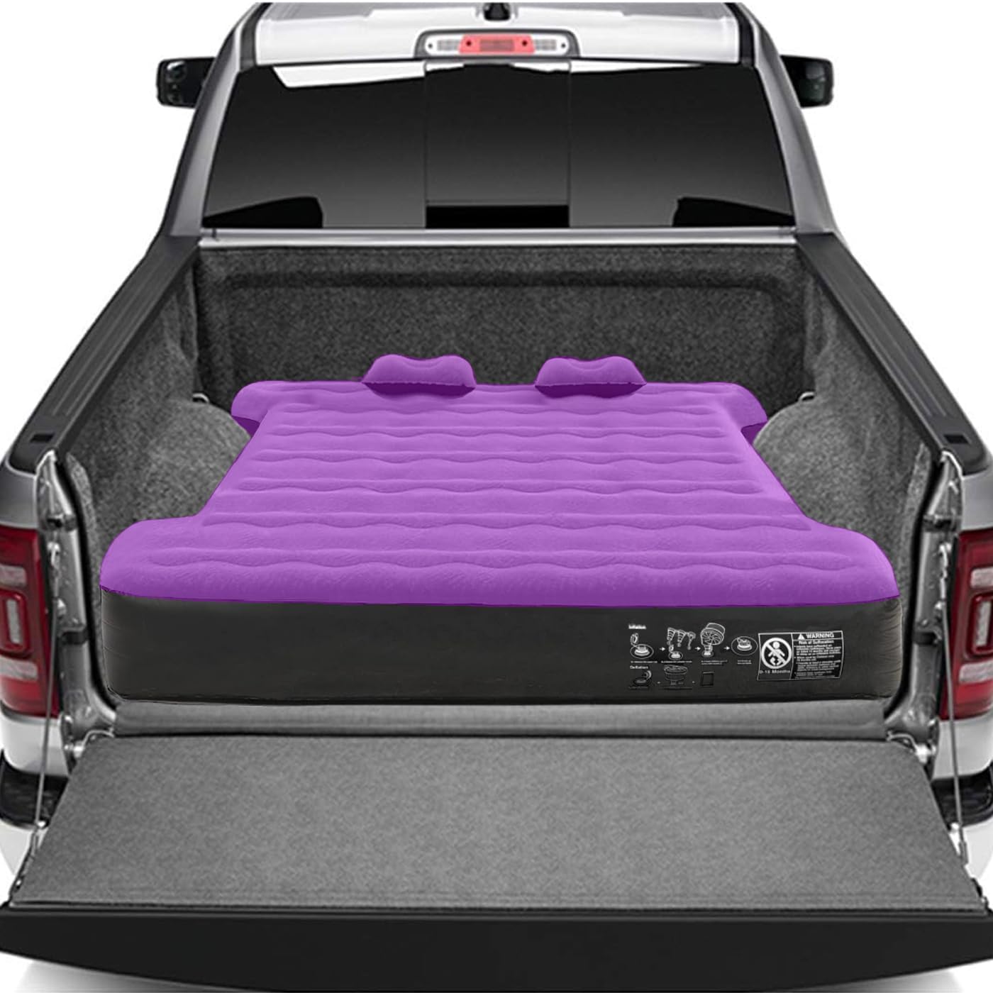 QUYDDC Short Truck Beds Inflatable Air Mattress for Outdoor with Pump & Carry Bag