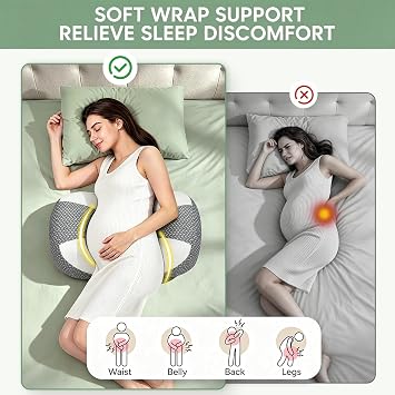 Pregnancy Pillow for Sleeping Compact Maternity Pillow for Belly Back Hips