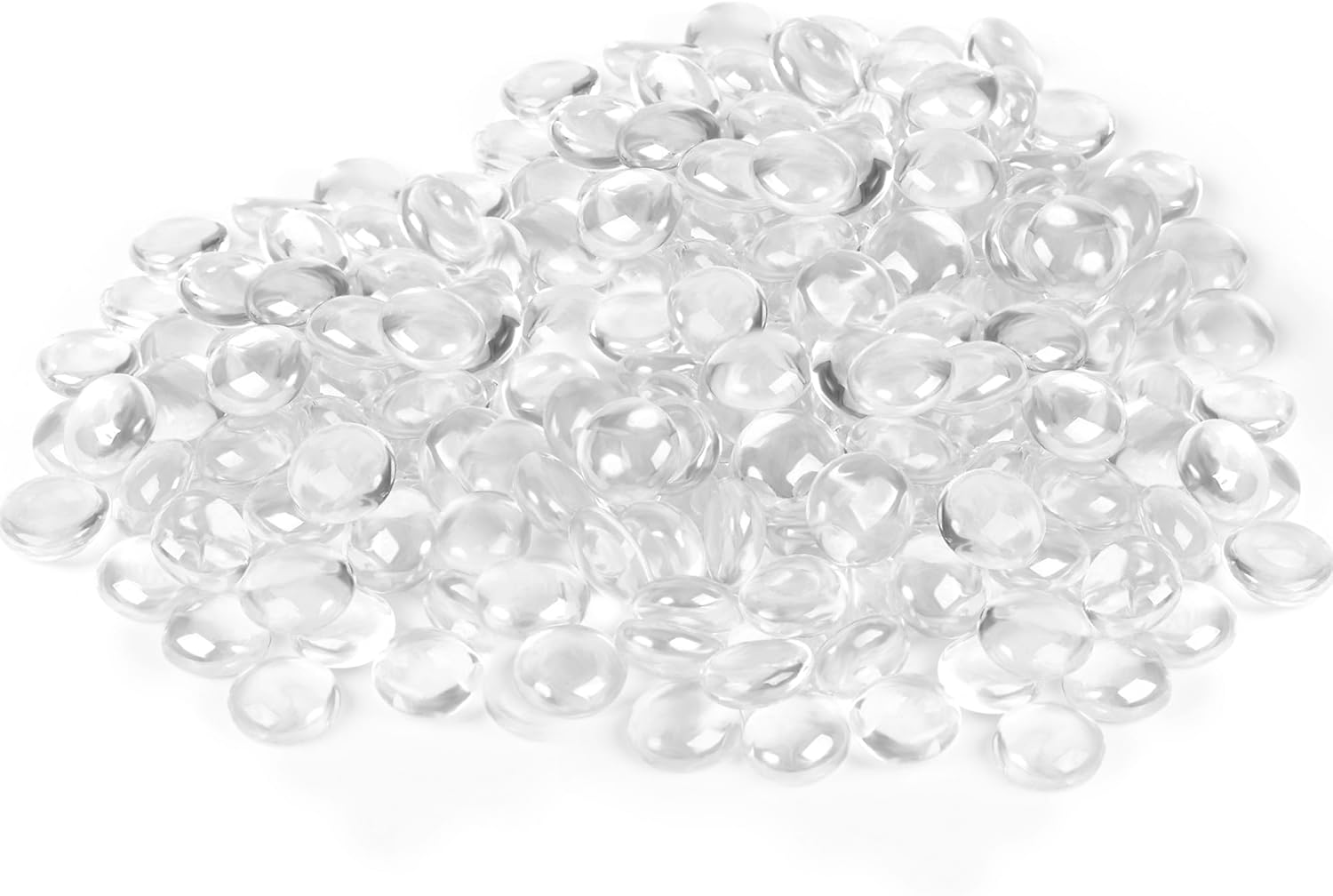 Houseables Glass Beads for Vases, Marbles for Vases, Glass Marbles, Vase Filler, Clear Beads, Flat Marble, Clear Gems, Crafts, Pebbles, Stones, Decorative Rocks, Plants, Florist, Floral, 10 LB, 1000PC