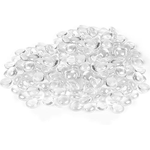 Houseables Glass Beads for Vases, Marbles for Vases, Glass Marbles, Vase Filler, Clear Beads, Flat Marble, Clear Gems, Crafts, Pebbles, Stones, Decorative Rocks, Plants, Florist, Floral, 10 LB, 1000PC