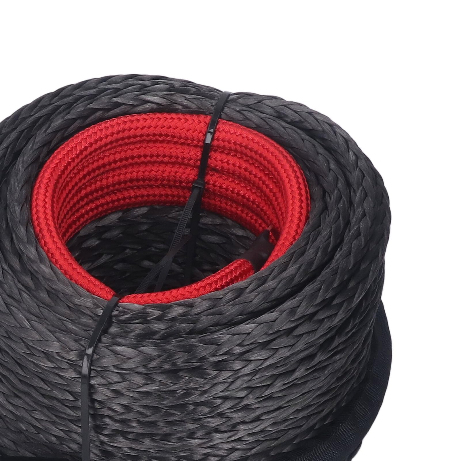 Cuerda de cabrestante sintética 10 mm x 30 m de 12 hilos tejidos, 18740 lbs con gancho de acero de aleación, cuerda de tracción para vehículos todoterreno, camiones