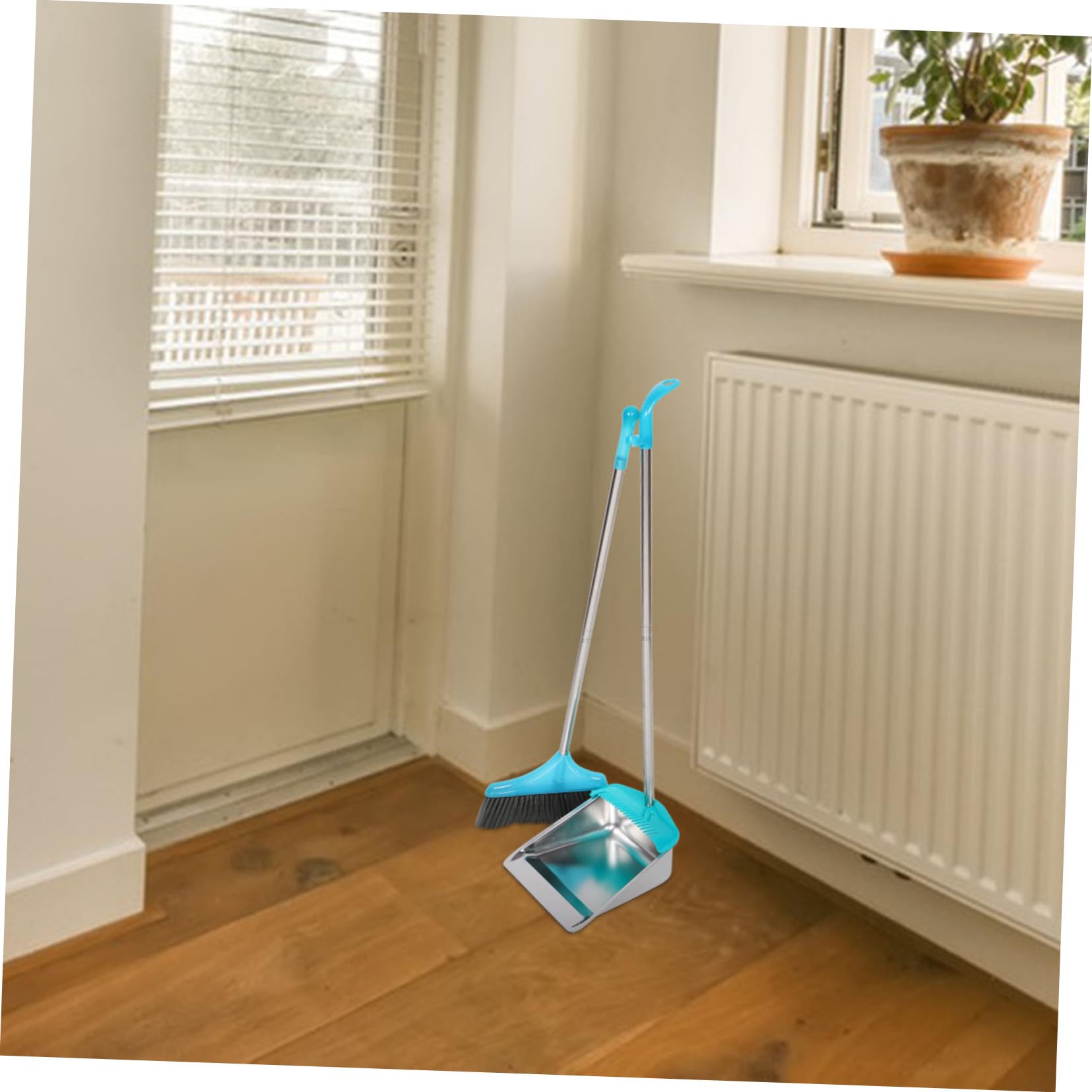 Alipis Recogedor Metálico de Acero Inoxidable con Mango Largo, Ligero y Fácil de Usar, para Limpieza Hogar y Oficina,