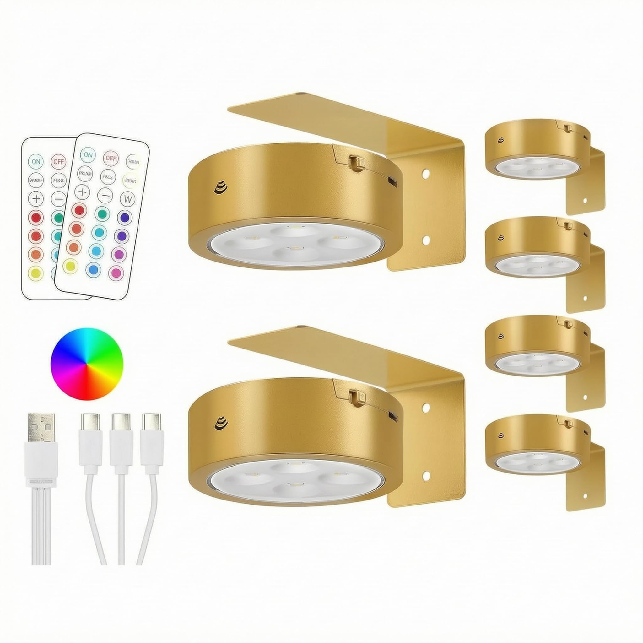Lampada portatile RGB da parete, ricaricabile, con,oro