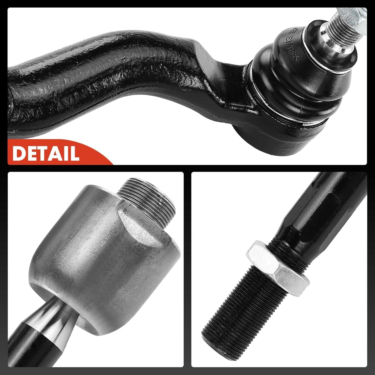 A-Premium Set of 4, Front Inner and Outer Tie Rod End Kit, Compatible with Toyota Land Cruiser 2008-2011/2013-2021 & Lexus LX570 2008-2011/2013/2015-2021