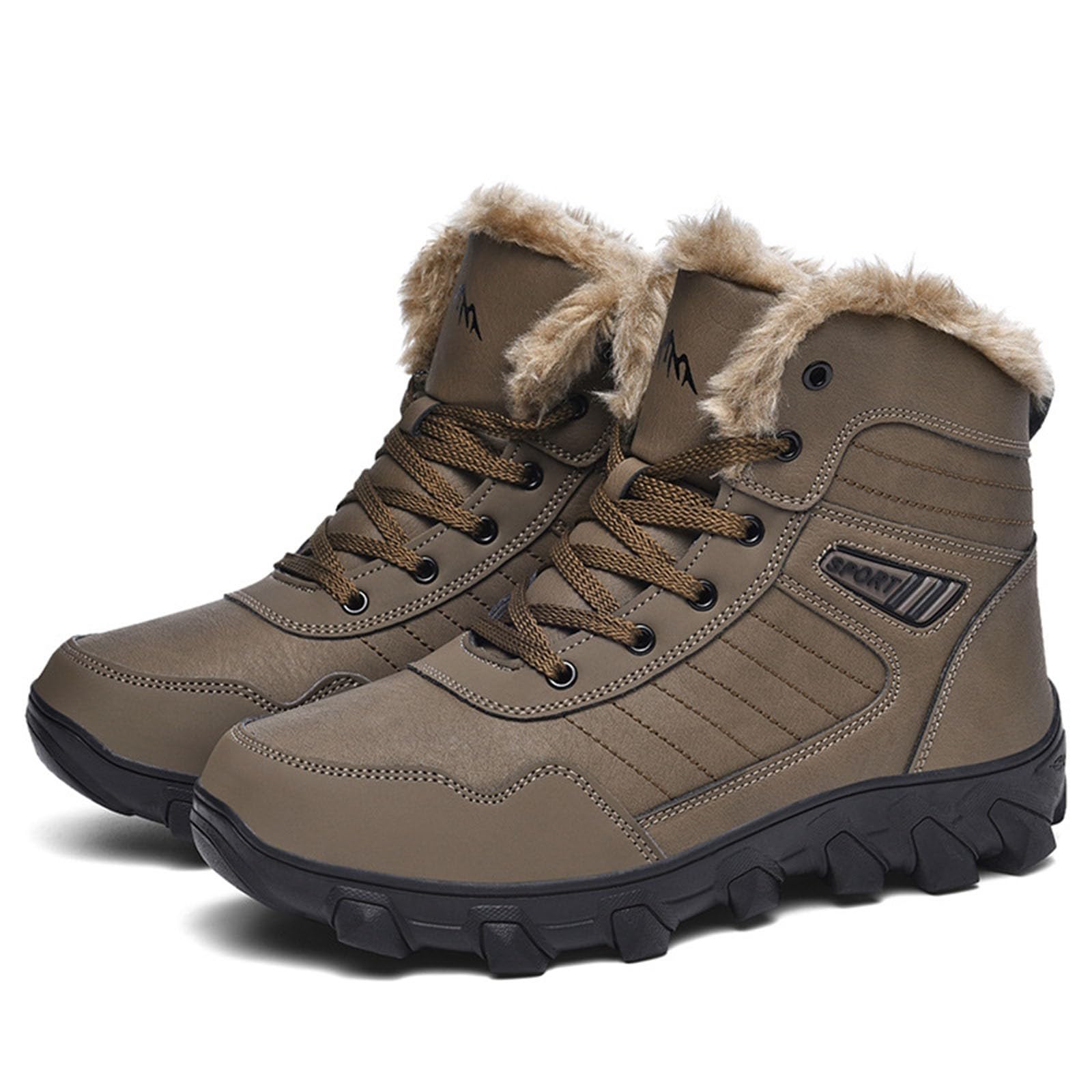 Chaussure de Ski Homme, Chaussure de Neige Homme, Botte de Neige Homme Imperméable Chaussure Tactique Homme Bottes Chaudes et de Neige À la par Temps Froid Bottes Noires Femme