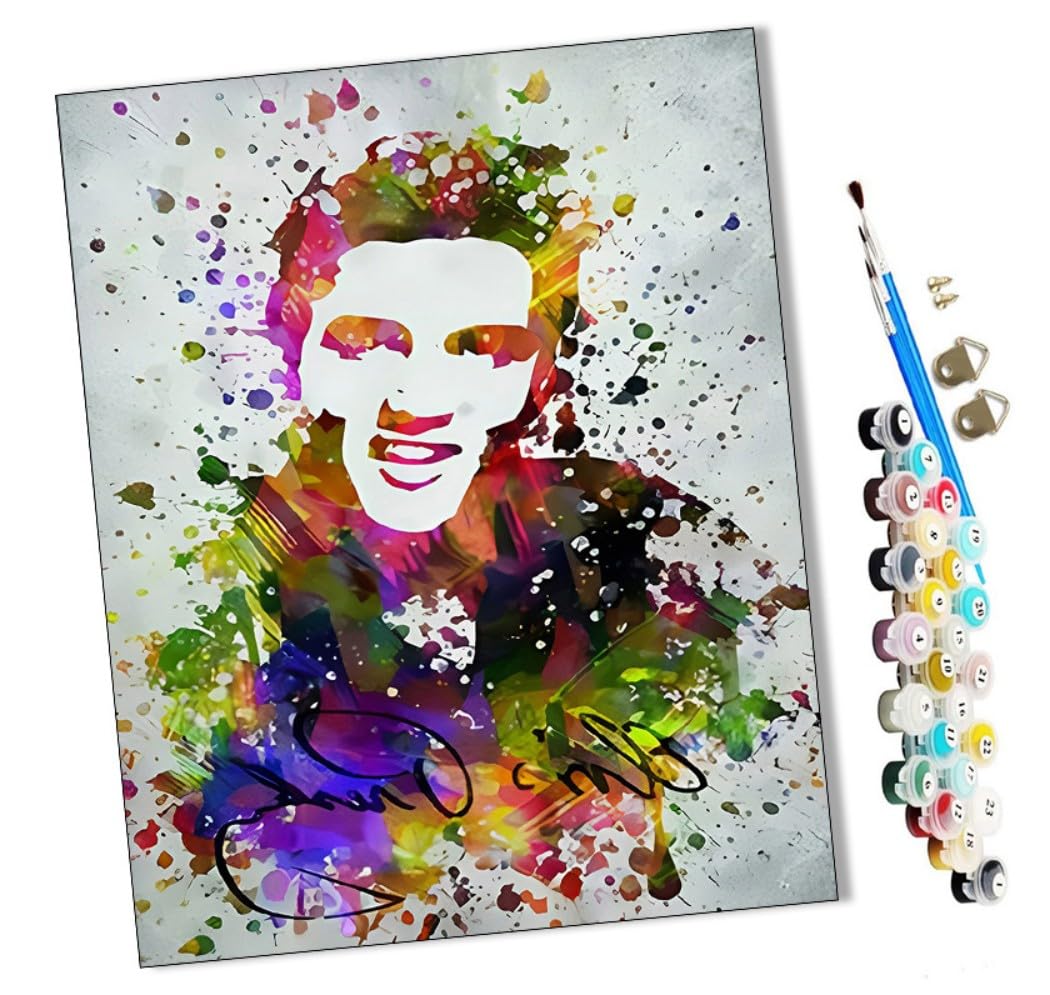 WMZPOY Paint by Numbers Abstract Movie Man for Adults and Kids DIY Oil Painting Gift Kits Pre-Printed Canvas Art Home Decoration 16x20 inch Frameless