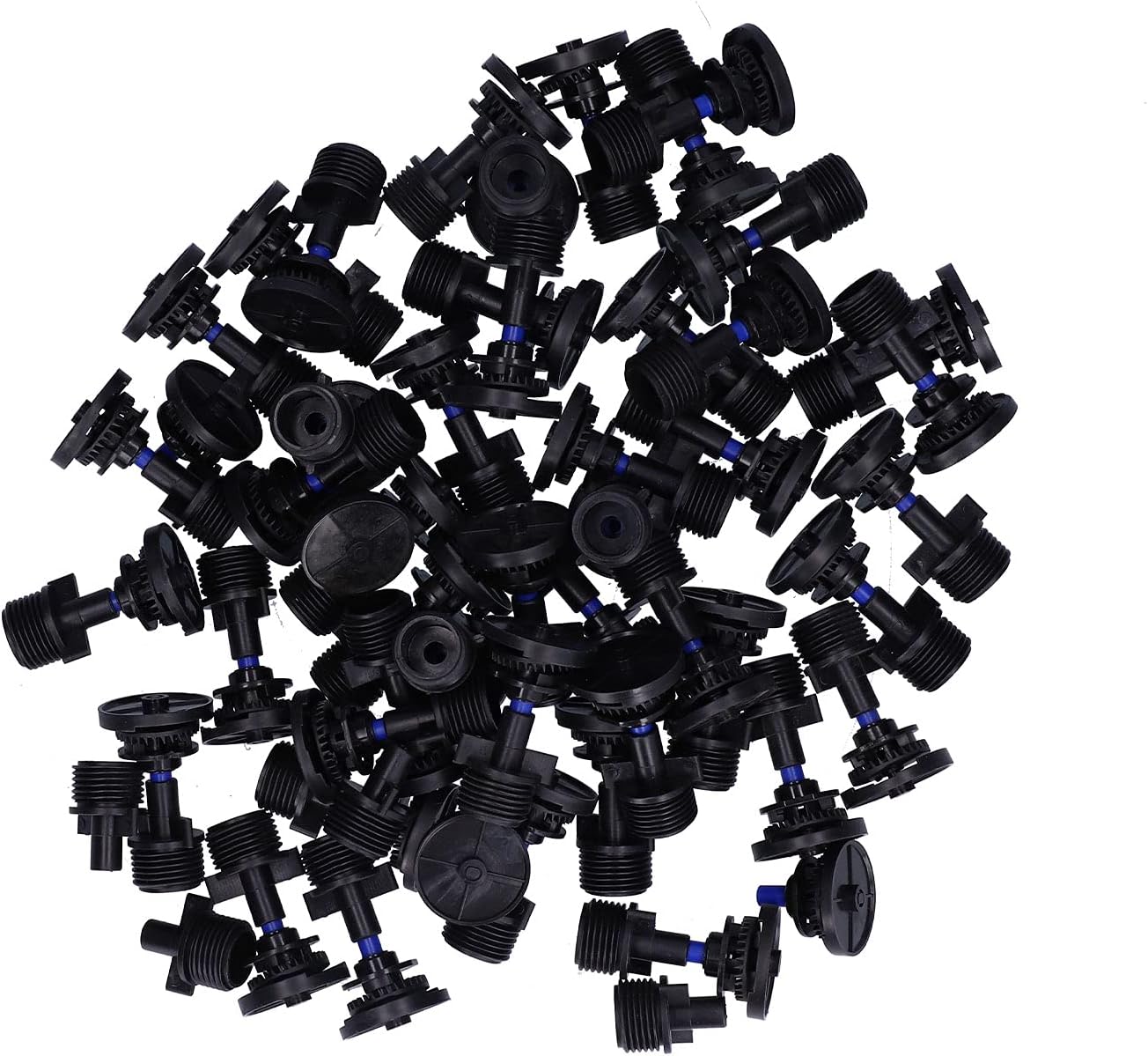 Rotating Sprinkler Heads 50 Pack | G1 / 2 Male Thread 360 Degree Adjustable Water Sprayer for Lawn/Garden/Farm | Sturdy Plastic Watering Nozzles