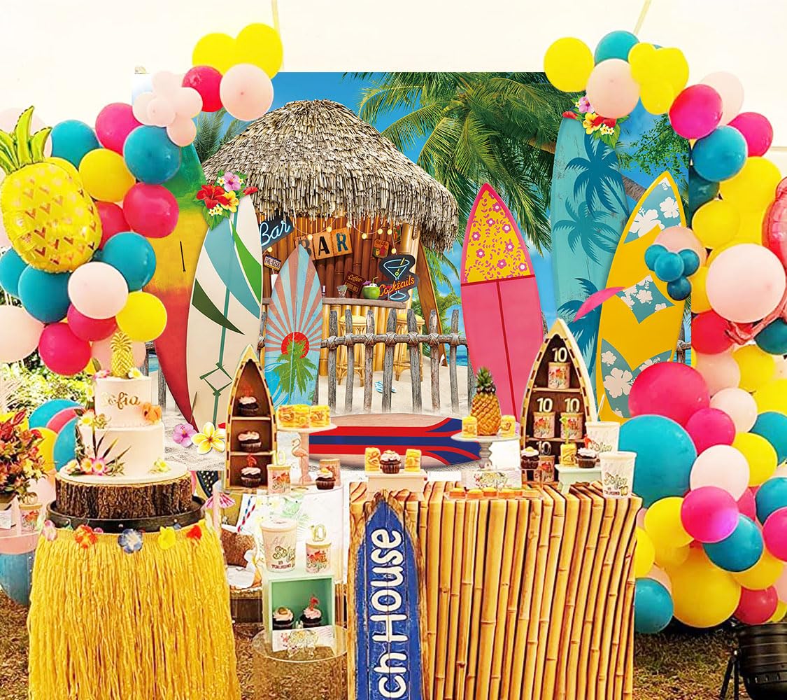 Amazon.com : HEARKEN 7x5ft Surfboard Beach Bar Backdrop Tropical