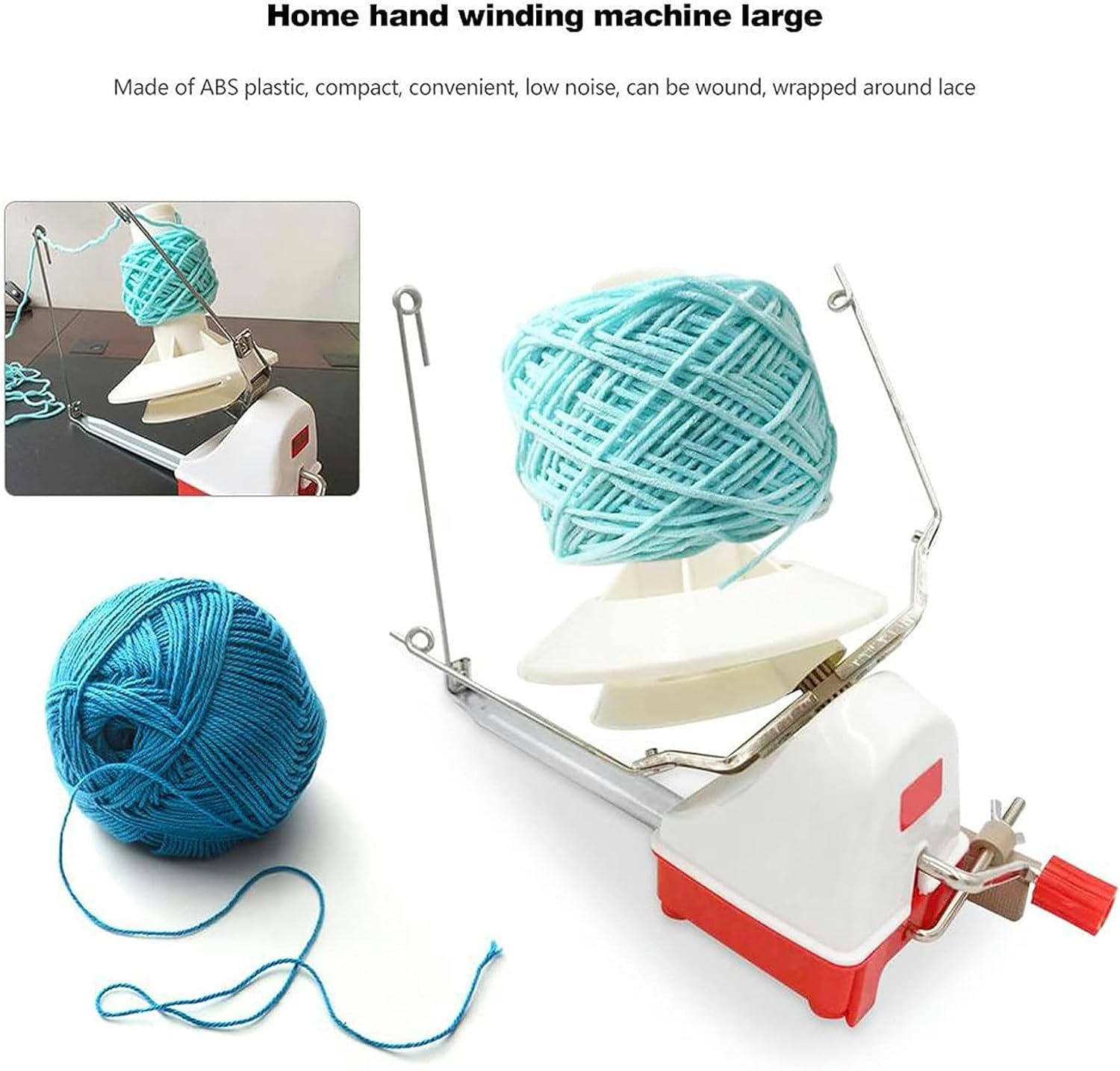 Manual Yarn Ball Winder, Yarn Ball Winder 10-Ounce Large Capacity, Hand Operated Ball Winder for Metal Yarn/Fiber/Wool/String, Easy Installation