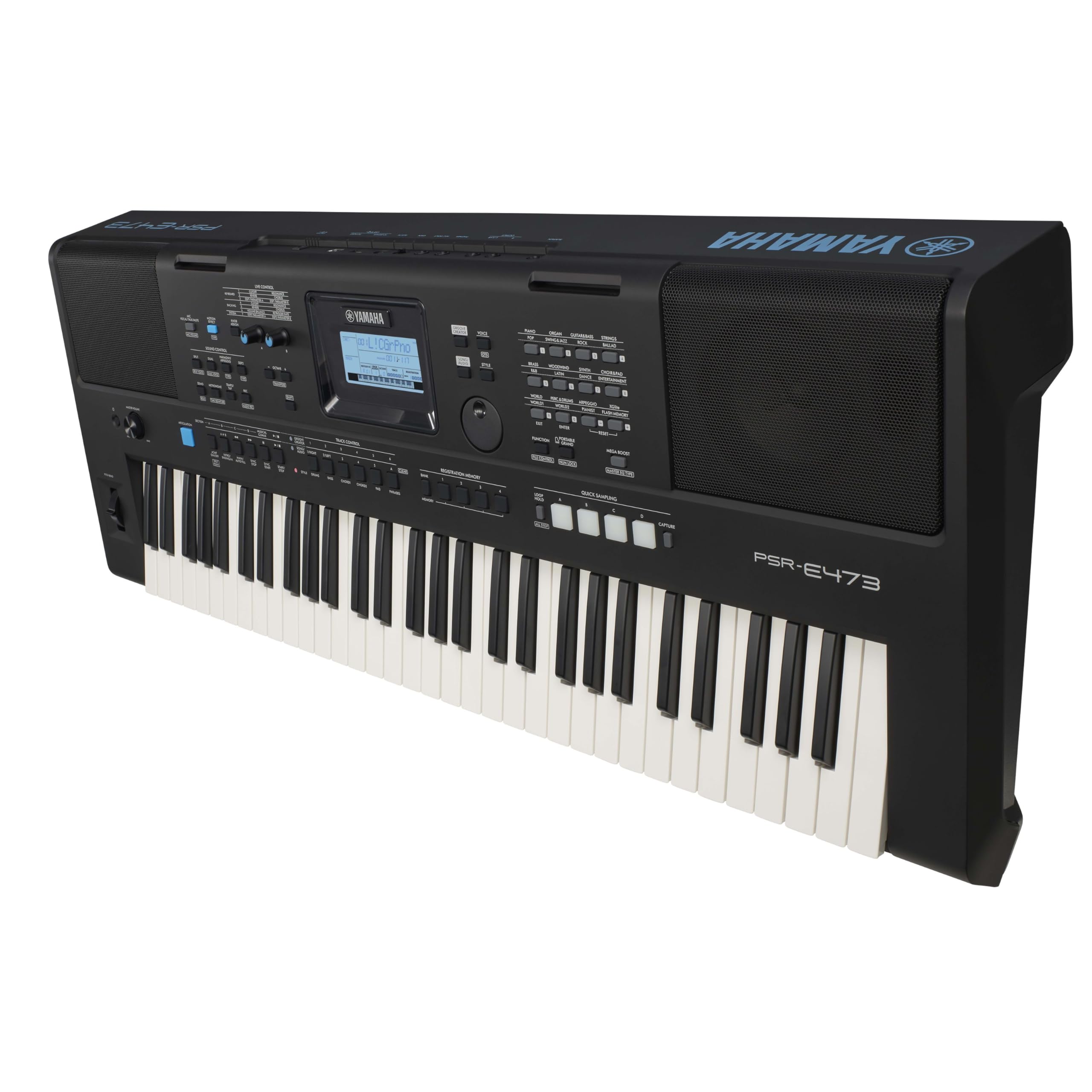 Yamaha Digital Keyboard PSR-EW425 - Tastiera Digitale Versatile - Design Portatile con 76 Tasti a Tocco Sensibile, 820 Voci e Pannello di Controllo LCD - Nero