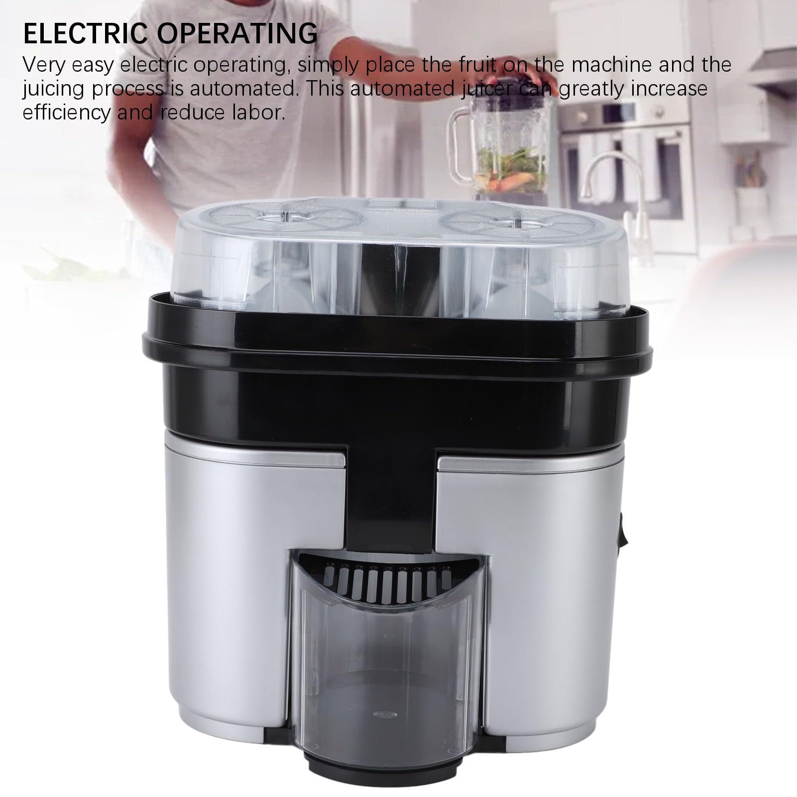 SIXRUN Exprimidor de Cítricos Eléctrico Rebanador y Exprimido de Alta Eficiencia para Reuniones Familiares Material ABS Capacidad de 500 Ml