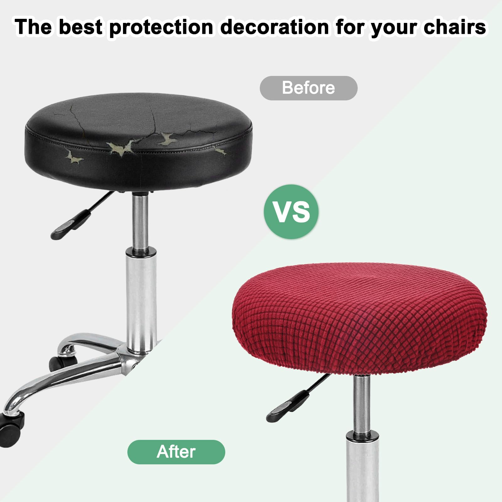 M METERXITY 1-Pack Bar Stool Covers Round - Image 4