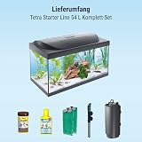 Tetra Starter Line LED – Aquarium Robuste Prêt à l’emploi - Pack complet : éclairage LED, filtre, cartouches, chauffage – Kit de démarrage : nourriture pour poissons, produit entretien de l’eau – 54 L - 4