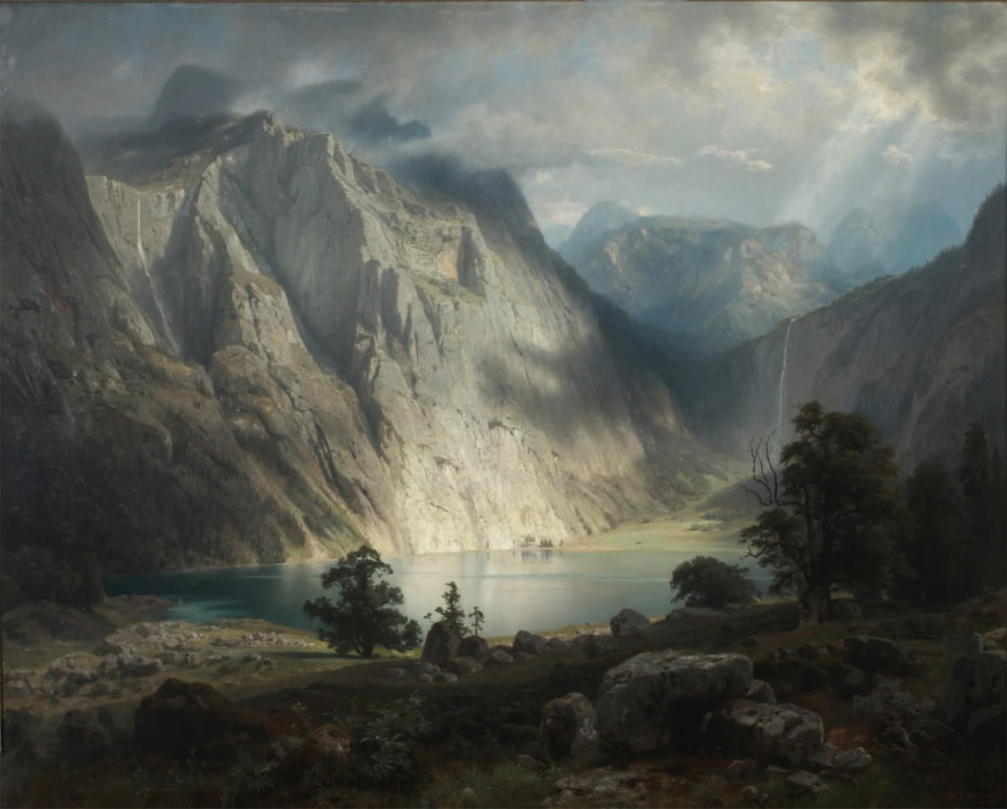 POSTERIIk Vintage Print Pop Art Landscape Artwork Obersee Near Berchtesgaden by August Wilhelm Leu Art Prints for Office Home Decor 60x90cm