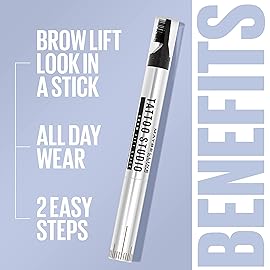 Maybelline TattooStudio Brow Lift Stick Makeup with Tinted Wax Conditioning Complex, Deep Brown, 1 Count