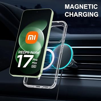 for Redmi Note 17 Pro Max 磁気ケース、高品質、PC素材、傷防止、滑り止め-透明