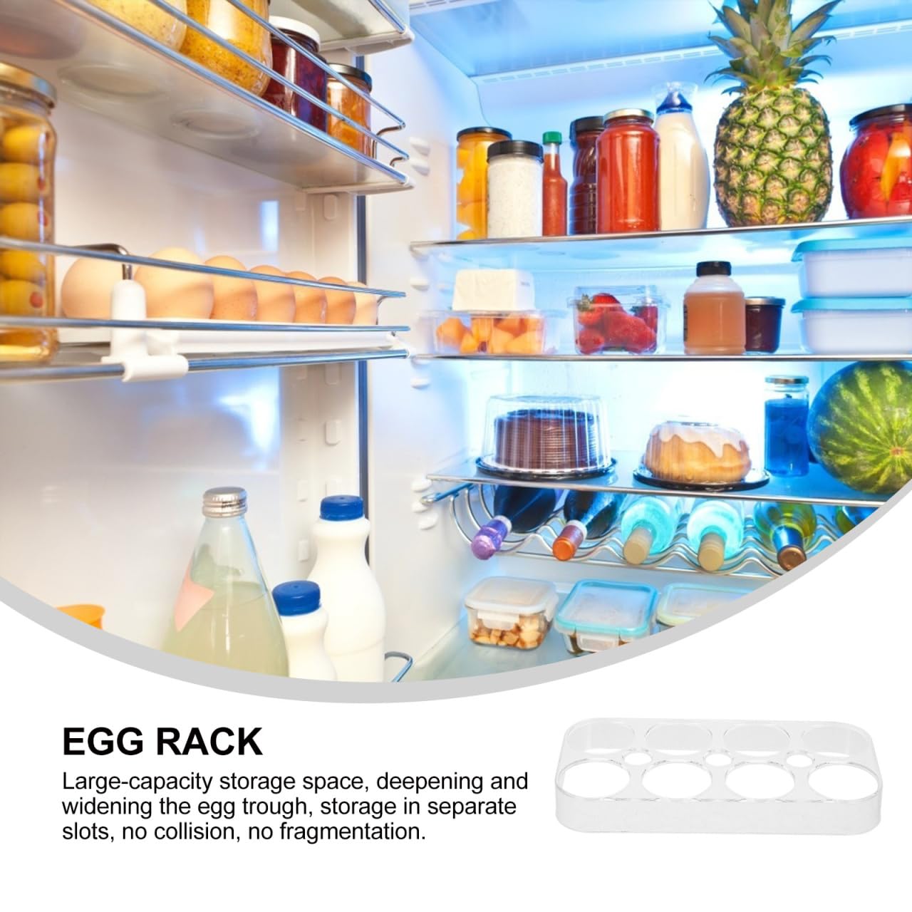 Veemoon Hueveras De Refrigerador 2pcs Organizador De Almacenamiento De Bandeja Práctica Con 8 Compartimentos Para Nevera Contenedor De Compacto y Eficiente