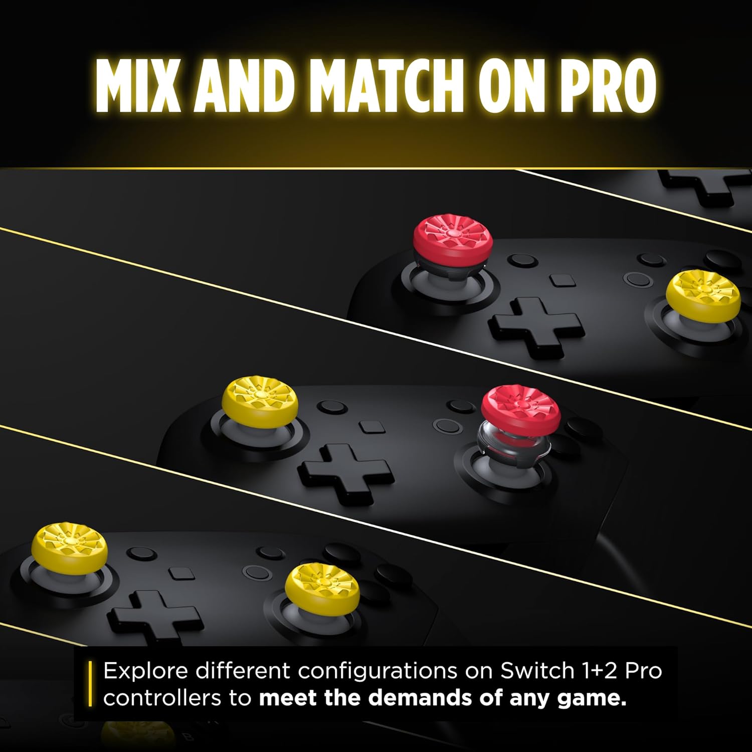 KontrolFreek Galaxy GamerPack – Electric Edition | Compatible with Nintendo Switch 2 | 4-Pack | Yellow and Red - Image 6