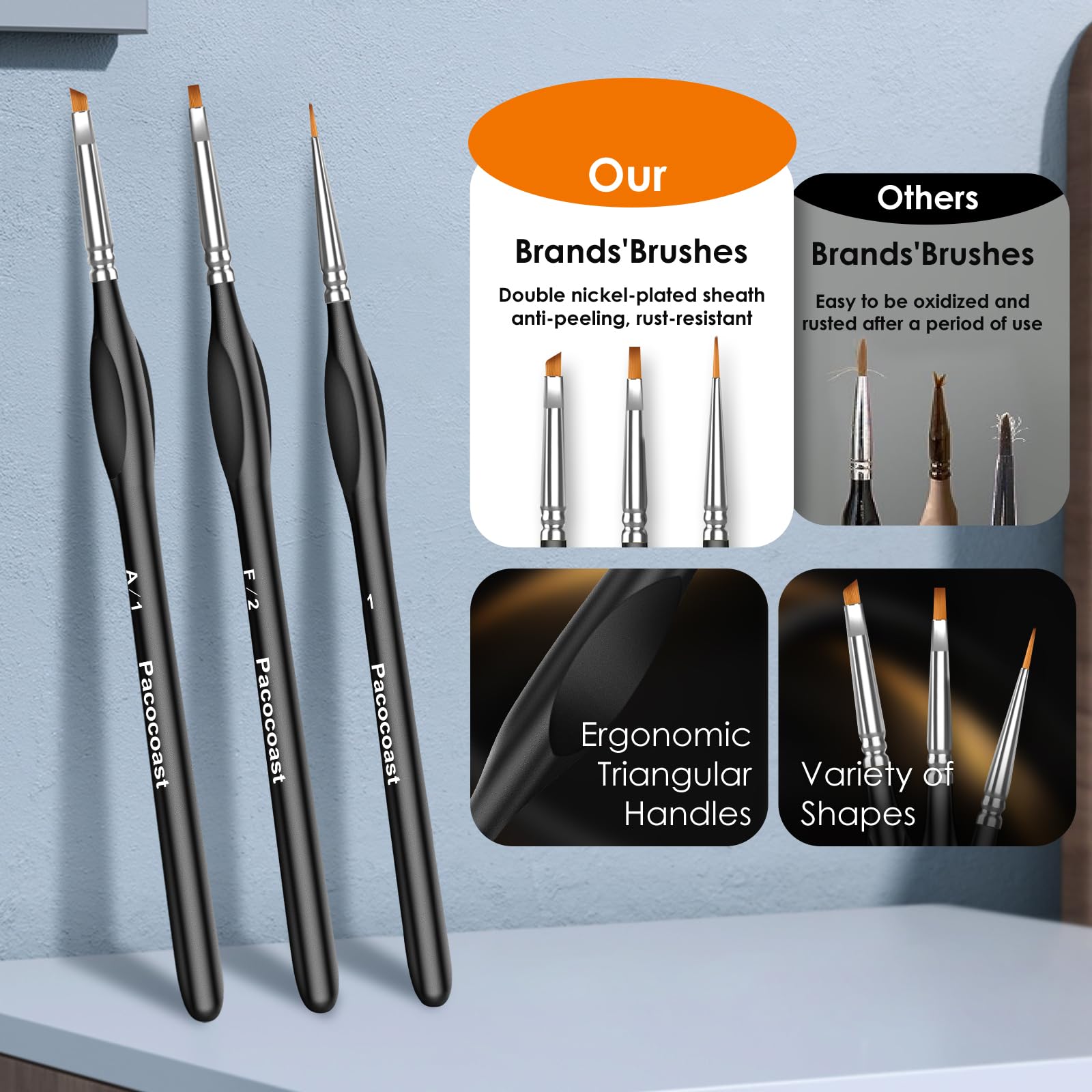 Miniature Paint Brushes Set - 12 Piece Detail Brushes -2 Miniature Paint Brushes Set - 12 Piece Detail Brushes -2