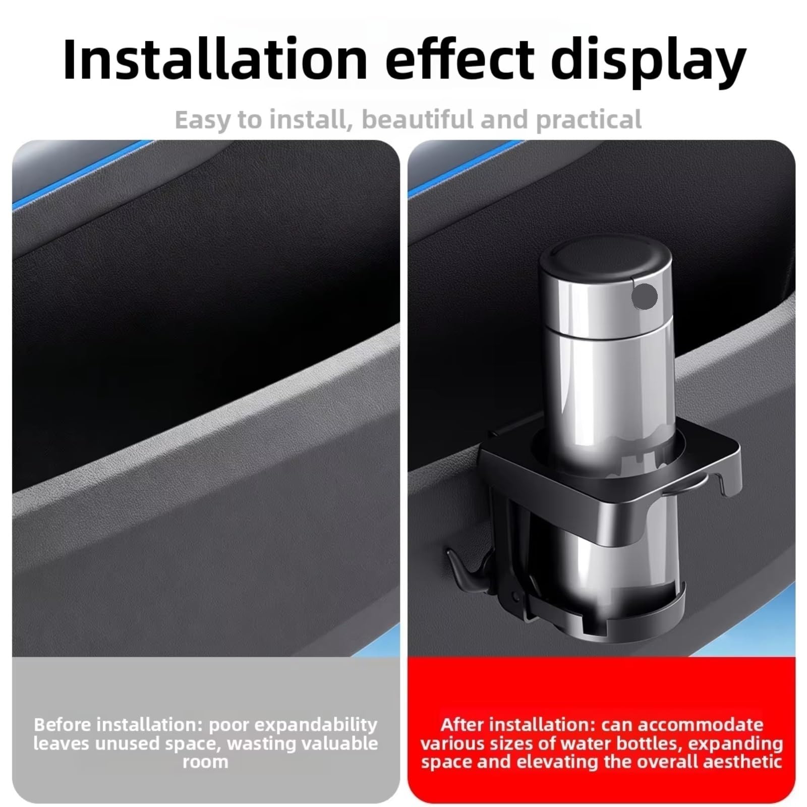 Portabottiglie Auto Staffa Tazza Automatica Pieghevole 1/2 Pz