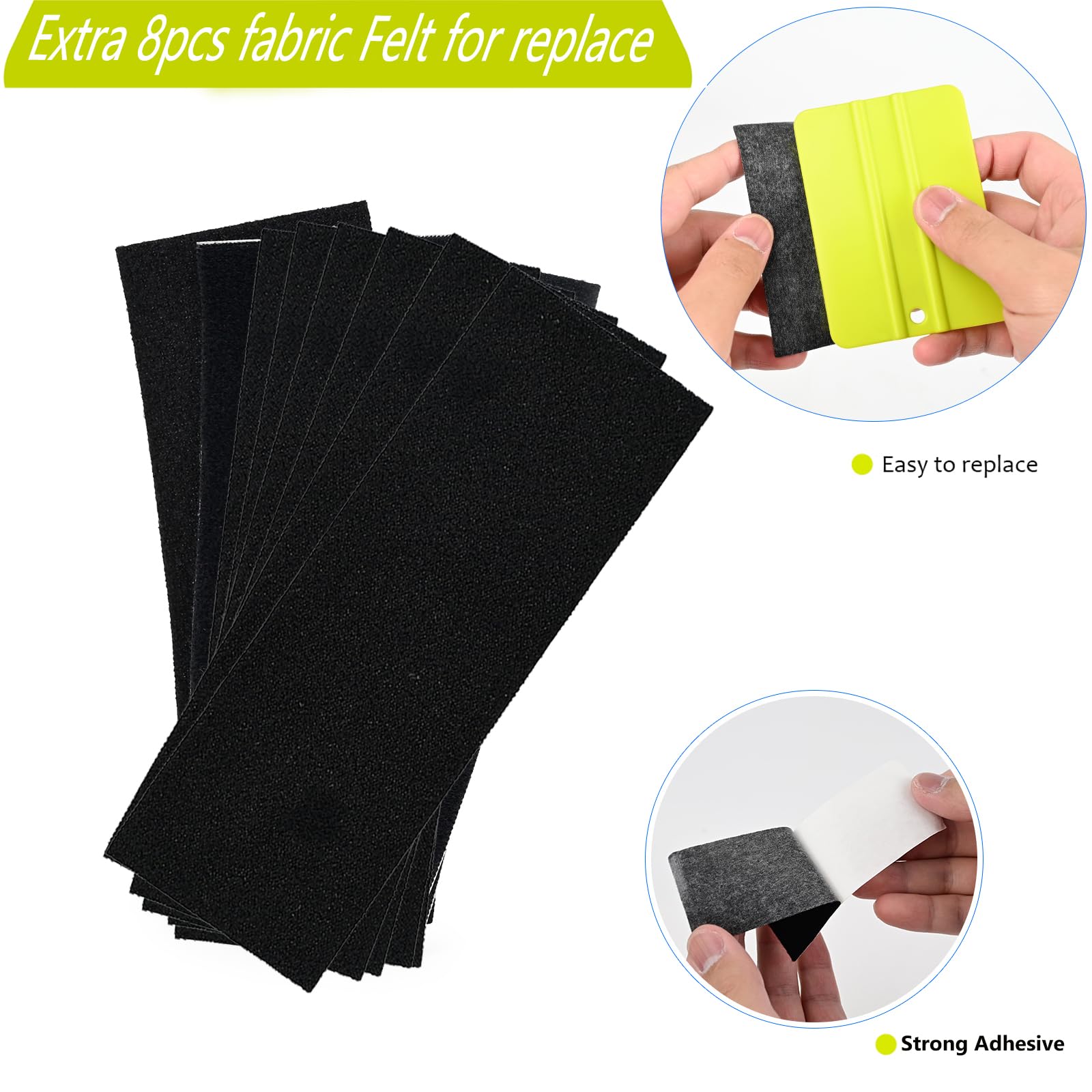 EHDIS 2 pezzi Spatola Wrapping e 2 pezzi Feltro, per Vinile Adesivi Auto, Pellicola Oscurante Vetri, Car Wrapping, Pellicola Oscurante per Vetri e Mobili