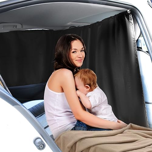 Miniatura 3 de Juego de 3 cortinas de privacidad para automóvil, cortinas divisoras de automóvil, cortinas de protección solar automotriz, cortinas para SUV,