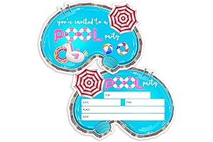 Poolside Delights: Vibrant Party Invitations Designed for Girls' Pool Parties