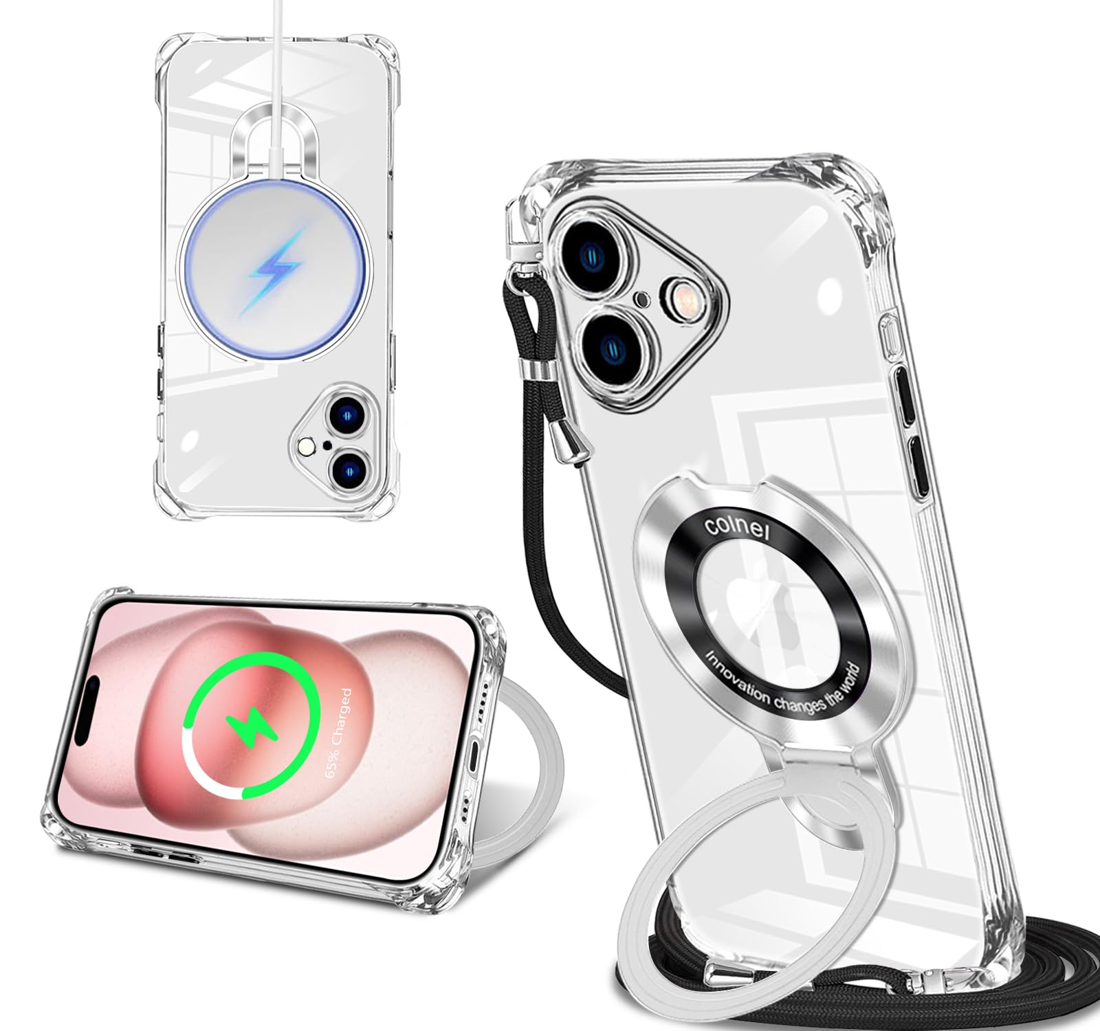 iPhone用透明ソフトケース マグネットリング付き Amazon.co.jp: iPhone 16 用 ケース クリア MagSafe対応 リング