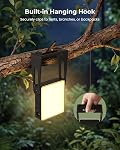 PopoIron 2 Packs de lumières de camping rechargeables, 4000mAh Dimmable LED Lanternes de camping lampe avec clip & 360° Restez debout. 2-in-1 Lampes de poche de secours pour les pannes de courant à la maison, extérieur