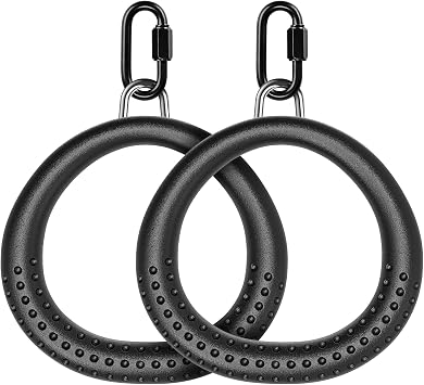 SELEWARE Trapeze Swing Rings, Gymnastics Rings for Swingset