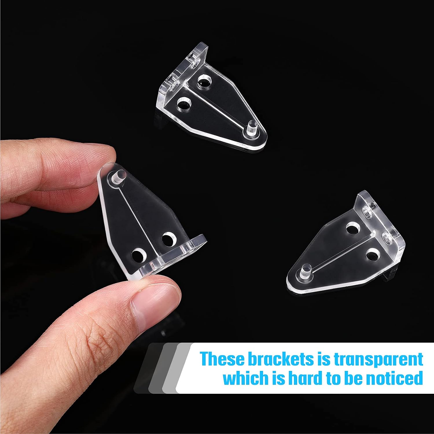 12 Pieces 1 Inch Hold Down Brackets Clear Plastic Blinds Hooks Blind Holder Replacements for 1 Inch Mini Horizontal Blinds Shades Windows Doors