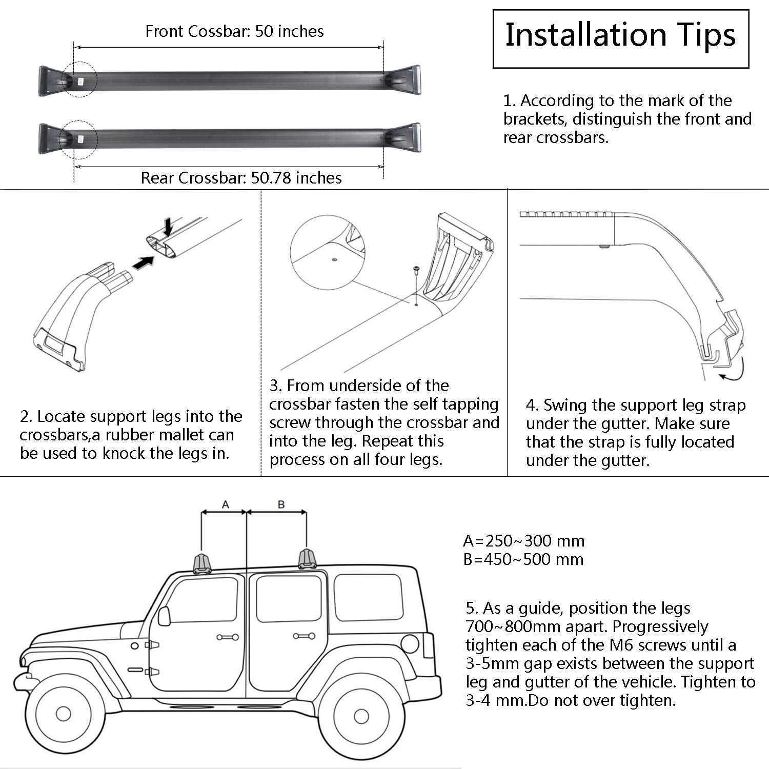 Hooke Road Roof Rack Cross Bars Kayak Cargo Carriers Compatible with