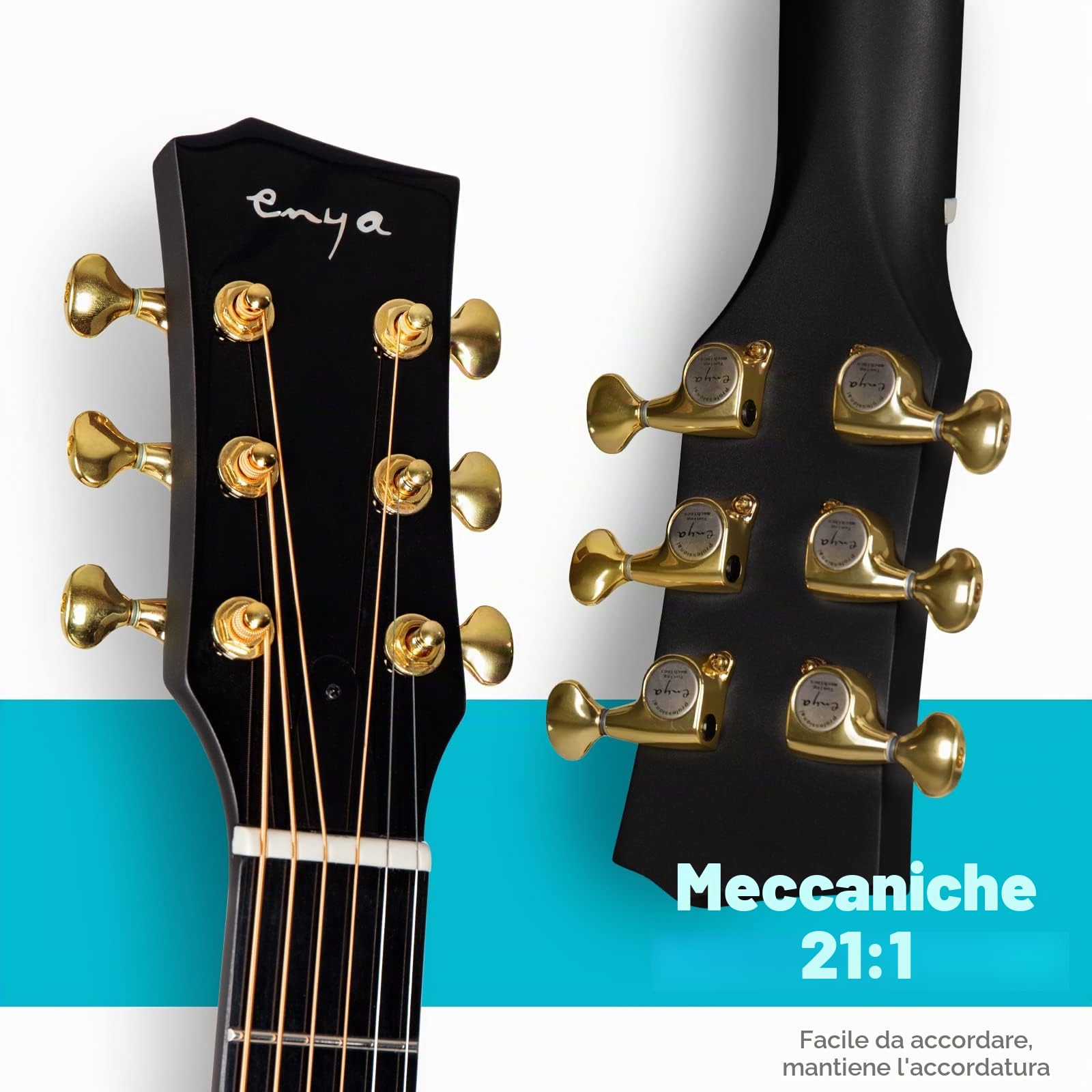 enya Enya X4 PRO Carbon Fiber Guitar – 41 pollici EA-X4E Nuova chitarra professionale per bambini adulti principianti giocare e cantare