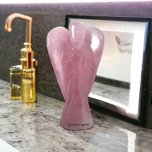 Miniatura 6 de Natural Rose Quartz 2 Inch Angel Statue  Beautiful Gemstone Guardian Angel  Natural Crystal Angel  Hand-Carved Angel Charms for Protection, Love,