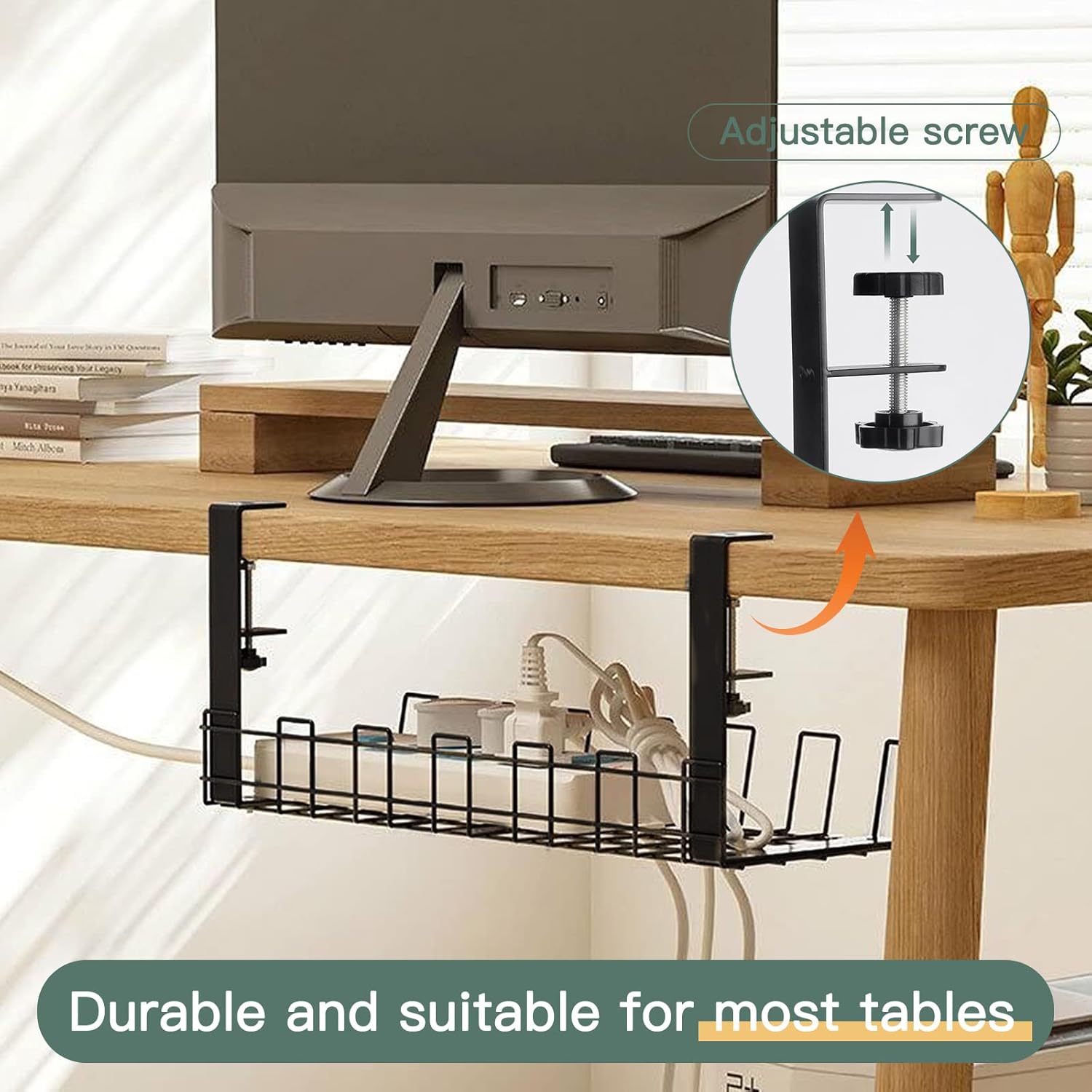 Buy YGYQZ Cord Management Under Desk Shelf, Cable Organizer Management